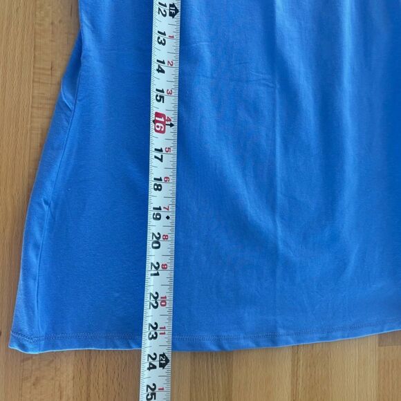 NWT J. Jill Women’s Small Blue Lotus Scoop Neck Sleeveless Tank Top Cotton - Picture 7 of 8